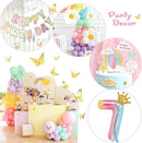 Pastel 7th Birthday Decorations for Girls 219Pcs Daisy Balloon Garland Kit, 18 10 5 Inch Pastel Rainbow Balloons Arch, Number 7 Balloons for 7 Year Old Birthday Party Decorations by TinyTreasures Baby Boutique