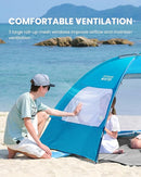 OutdoorMaster Beach Tent for 3/4 Person - Easy Setup Sun Shade Shelter, Portable Beach Shade Sun Canopy with UPF 50+ UV Protection, Removable Skylight Family Size by TinyTreasures Baby Boutique