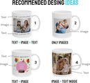 Personalized Coffee Mug – Custom Photo, Text, or Logo Ceramic Mug Tea Cup | Taza Personalizada with Picture or Message | Customized Gift Idea for Men & Women, Mom, Dad, Friends - Black/White | 15oz by TinyTreasures Baby Boutique