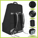 Padded Car Seat Travel Bag for Airplane, Heavy Duty Backpack for Air Travel, Water-Resistant Carrier with Shoulder Strap, Fits Most Car Seats (Black) by TinyTreasures Baby Boutique