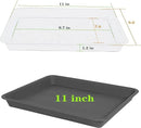 Plant Saucer Growing Tray, Seed Starter Tray Rectangular, Heavy Sturdy Plastic Plant Saucers Drainage Trays, Plant Drip Trays for Pots, Seed Starter Growing Tray (11 x 9 inch, 1 Pack) by GreenHaven Gardens