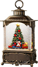 Christmas Tree Snow Globe Lantern Christmas Decorations Gifts Auto Snowfall Glitter Music Collection Snowman Train Candy Cane with 6H Timer USB/Battery Powered 10.2 inch by CozyNest Decor