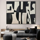 SIGNWIN 36"x46" Extra Large Framed Wall Art Black and White Abstract Geometric Design, Minimalist Modern Print for Home Living Room Bedroom Decor (Frame Assembly Required) by CozyNest Decor