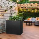 Galvanized Steel Metallic Heavy Planter for Outdoor Plants Metal Outdoor Planter Spliced Flower Box with Partitions for Outside,Indoor,Garden (Black, 24 * 10 * 24) by CozyNest Decor