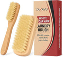 Boar Bristle Laundry Stain Brush Set by TAKAVU, Stiff Pure Boar Bristle for Scrubbing Out Tough Stains on Delicate Fabrics Knits Cotton Leather Washable Fabrics by CozyNest Decor