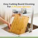 Chopping Board Duo 2-Pcs Natural Bamboo With Juice Channels & Knife-Friendly Finish For Versatile Kitchen Use, Ideal Charcuterie & Chopping Multi-Use by GreenHaven Gardens