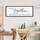 SRSZHIYUE And So Together They Built A Life They Loved Above Bed Sign Wall Decor Art 40"×15" for Master Bedroom Over Bed Large Wood Framed Wall Hanging (Black) by CozyNest Decor