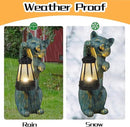 Garden Statues Cat with Solar Lantern Outdoor Bunny Figurines Decorations for Patio Yard Lawn Ornaments Gifts for Birthday Easter Housewarming Mother's Day by CozyNest Decor
