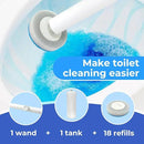 Disposable Toilet Brush&Holder with 18pcs Refills Pads, Toilet Cleaning Kit System,Toilet Bowl Cleaner Wand Holder and Set (1 Wand+1 Caddy+18 Refills) by CozyNest Decor