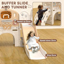 XJD 8 in 1 Toddler Slide Set, Kids Slide for Toddlers Age 1+, Toddler Climber Slide PlaySet with Basketball Hoop and Ball,Outdoor Indoor Playground for Toddlers 1-3 (Beige Coffee, 8 in 1) by TinyTreasures Baby Boutique