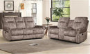 EBELLO 2 Pieces Manual Reclining Couch Furniture Set for Living Room, 2 Seat Loveseat and a 3 Seater Sofa, Vintage Rivet Mid-Century Design for Living Room, Brown by CozyNest Decor