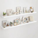 Floating Picture Ledge Shelves 48 Inch Solid Oak Wood Set of 2, Rustic Wall Storage Shelves with Lip, Kids Bookshelf, Photo & Picture Ledge Shelves for Bedroom, Living Room, Kitchen by CozyNest Decor