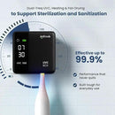 UV Toothbrush Sanitizer Holder & Cleaner with LED Clock Display & Hot Air Drying – Wall-Mounted UV Tooth Brush Holder for Bathroom Decor, Travel Use, Rechargeable Portable Design, Fits All Brushes by CozyNest Decor