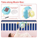Mini Tudou Baby Musical Mobile Crib with Music and Lights, Timing Function, Projection, Take-Along Rattle and Music Box for Babies Boy Girl Toddler Sleep by TinyTreasures Baby Boutique
