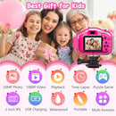 Agoigo Kids Waterproof Camera - Children Underwater HD Video Digital Camcorder, Portable Travel Toy for Toddler - Ideal Christmas Birthday Gifts for Boys Girls Age 3-12 with 32GB Card (Rose Red) by TinyTreasures Baby Boutique