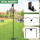 Bird House Pole, 95 Inch Heavy Duty Bird Feeder Pole Mount Kit for Outdoors, Adjustable Bird Feeding Stand, with 2-Hooks, 5-Prong Base for Birds Watching by GreenHaven Gardens