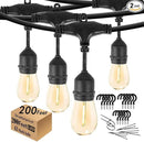 200FT String Lights for Outside LED Patio Lights Outdoor Waterproof with 63 Shatteproof Edison Lights Outdoor String Lights 2200K for Patio Gazebo Pergola Café by CozyNest Decor