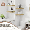 Fun Memories Floating Shelves for Wall - 10 x 16 Floating Shelf - Rustic Wood Storage Shelf - Wall Shelves with Invisible Bracket - 16" Bookshelves for Living Room & Bedroom - Oak - Set of 2 by CozyNest Decor