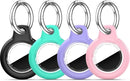 Upgrade Waterproof 4 Pack Airtags Holder with Apple Airtags Keychain, Hard PC Air Tag Case, Anti-Scratch & Shock Air tag Holder, Men's Women's Keyrings & Keychains -Black+Mint Green+Purple+Pink by TinyTreasures Baby Boutique