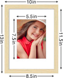 Vittanly 9x12 Picture Frames Set of 9, Shatter Resistant Plexiglass, Display 6x8 Pictures with Mat or 9x12 without Mat, Photo Frames for Wall or Tabletop, Engineered Wood, OAK by CozyNest Decor