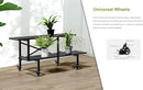 Zhongma 2 Tier Sturdy Metal Plant Stand with Wheels, L35.43 x W17.5 x H16.14 inch, Heavy Duty Plant Holder for Home Indoor and Outdoor,440 LBS Capacity & Heavy Duty Construction by GreenHaven Gardens