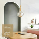 1-Light Teardrop Pendant Light, Brass Gold Ceiling Hanging Light Fxitures, LED Light Fixtures Ceiling Glass Pendant Lighting for Kitchen Island Dining Room Bar by CozyNest Decor