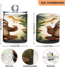 Cute Sloth 2PC Airtight Transparent Plastic Storage Jar Food Storage Container Plastic for Food Herbs Tea etc with Storage Lid easy to use and clean With lid Easy To Use by CozyNest Decor