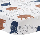 Lambs & Ivy Playful Elephant Blue/White Cotton 3-Piece Baby Crib Bedding Set by TinyTreasures Baby Boutique