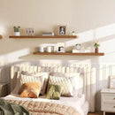 HOOBRO Floating Shelves for Wall, Wall Mounted Shelf Set of 2, 55" Hanging Shelf with Invisible Brackets, for Wall in Bathroom, Bedroom, Toilet, Kitchen, Living Room, Office, Rustic Brown BF140BJP201 by CozyNest Decor