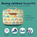 KeepGoing Large Home First Aid Kit for Kids – 270 Pc. for Car, Home, Dorm, & Boat with Latex-Free Bandages – 10 x 7 x 3.5 in. Travel First Aid Kit (Sunny Rainbow) by TinyTreasures Baby Boutique