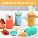 Tronco 12 oz Glass Sippy Cup for Kids & Toddlers | Mason Jar Smoothie Cups with Spill-Proof Silicone Straws, Non-Slip Silicone Sleeves & Lids, BPA-Free Snack Cups, Dishwasher Safe by TinyTreasures Baby Boutique