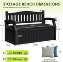 Greesum 80 Gallon Outdoor Storage Bench, Resin Patio Furniture with Armrest,Waterproof and UV-Resistant, Perfect to Garden, Poolside and Lawn, Dark Black by CozyNest Decor