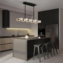 Dining Room Light Fixture,Modern Crystal Chandeleirs Semi Flush Mount Ceiling Light Fixture,Black Metal Crystal Pendant Light for Kitchen Island Farmhouse Dining Room,Living Room (10-Lights) by CozyNest Decor