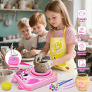 Pottery Wheel for Kids, Girls Arts and Crafts Toys for Kids Ages 8-12,Pottery Studio Craft Kit with 3 Pack Air-Dry Clay, Art Supplies for Kids Toys Girls Birthday Gift for 6 7 8 9 10 11 12+（Pink） by TinyTreasures Baby Boutique