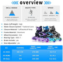 Nattork Blade Roller Skates for Boys with Light Up Wheel, Outdoor & Indoor Illuminating Black Inline Skates for Boys Little Kids Toddler Ages 5-8 4 5 6, Beginners by TinyTreasures Baby Boutique