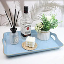 Spsyrine Light Blue Decorative Tray, Elegant Plastic Serving Tray with Handles, Coffee Table Tray for Ottoman, Living Room, Home Decor by CozyNest Decor