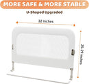 Bed Guard Rail for Toddlers - 47inch Foldable & Adjustable Height Baby Bed Safety Side Rails - Large Toddler Crib Railing Guard for Twin, Bunk, Full Size, Queen & King, Full Size Bed by TinyTreasures Baby Boutique