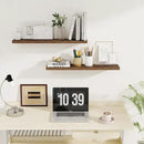 32Inch Floating Shelves for Wall 2 Pack Wood Shelves for Kitchen, Bathroom, Bedroom Wall Mounted Rustic Wood Floating Shelf with Invisible Brackets for Books, Storage, Decor, Rustic Brown by CozyNest Decor