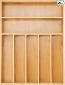 Silverware Organizer Kitchen Drawer Organizer Utensil Organizer Bamboo Silverware Holder Cutlery Organizer in Drawer Flatware Organizer Tray(7 slots, Natural by CozyNest Decor
