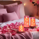 Aignis Flickering Flameless Candles Battery Operated Candles LED Candles with Remote Timer for Home/Wedding/Birthday/Holiday Decor, Cherry Blossom Pink 3D Flame Set of 3 (D3 xH4 5" 6") by CozyNest Decor