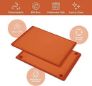 SMIRLY Cutting Boards for Kitchen, 100% BPA-Free Plastic Cutting Boards Set of 2 Small, Dishwasher Safe & Non-Slip, Kitchen Essentials, Orange by CozyNest Decor