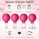 4 Size Facial Cupping Therapy Set Glass, Eye Face Vacuum Massage Anti Cellulite Cup - Silicone, for Beauty Body Cup Lymphatic Fascia Massager (Gift Box Packaging-red) by CozyNest Decor