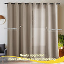 NICETOWN Grommet Plylux Blackout Curtains 95 Inches Long 2 Panels, Light Blocking Window Drapes for Living Room, Thermal Insulated, Noise Reduction, Cappuccino, 52" Wide per Panel by TinyTreasures Baby Boutique