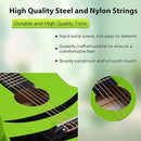 ADM Beginner Acoustic Classical Guitar Nylon Strings Wooden Guitar Bundle Kit for Kid Boy Girl Student Youth Guitarra Online Lessons with Starter Accessories (30 Inch, Geen) by TinyTreasures Baby Boutique