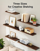 AMADA HOMEFURNISHING Long Wall Shelves, Rustic Farmhouse Floating Shelves for Bedroom, Bathroom & Living Room, Brown by TinyTreasures Baby Boutique