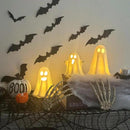 3 Pack Halloween Ceramic Ghost Decor, Light Up Ghost Halloween Decor, Cute Ghost Figurines for Table Tray Fireplace Home Indoor Decoration by CozyNest Decor