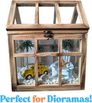 Orchid & Ivy Large Rustic Wood & Glass Plant Succulent Terrarium with Lid - 12" x 9.8" x 7" Decorative Farmhouse Tabletop Greenhouse Display for Air Plants, Dioramas, Fairy Gardens, Candle Lantern by GreenHaven Gardens