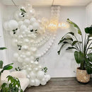 White Link Balloons, 100PCS Linking Balloons with Tail for Making Balloon Wall Arch and Chains, Pearl Quick Balloon for Wedding Birthday Baby Shower Engagement Graduation Party Decorations (6inch) by CozyNest Decor