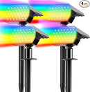Solar Spot Lights Outdoor, [4 Pack/7 Colors/37 LED] 2-in-1 Solar Landscape Spotlights, IP65 Waterproof Auto On/Off Solar Powered Security Lights for Yard Garden Pathway Walkway by GreenHaven Gardens