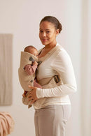BabyBjörn Baby Carrier Mini, Beige, Woven | Newborn Carrier (7-25 lbs), Ergonomic, Easy-to-Use by TinyTreasures Baby Boutique